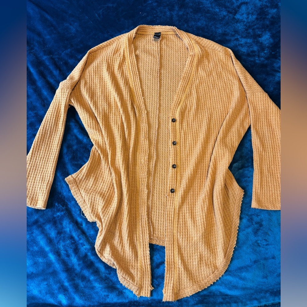 Cozy Butter Yellow/Tan Button-Up Cardigan